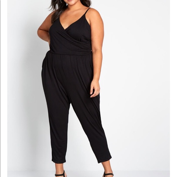 Modcloth Pants - Slicker Than Your Average Jumpsuit Black Romper